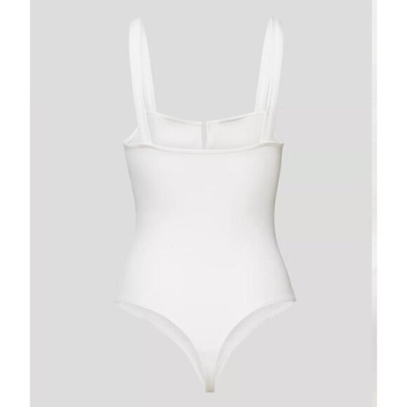 Aritzia Babaton WHITE lowercase v-neck notch bodysuit size XSmall - Picture 7 of 11